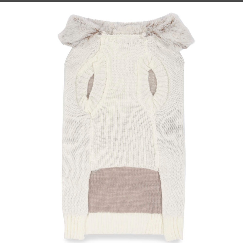 Pet White Sparkle Mittens Sweater - Picture 3 of 9